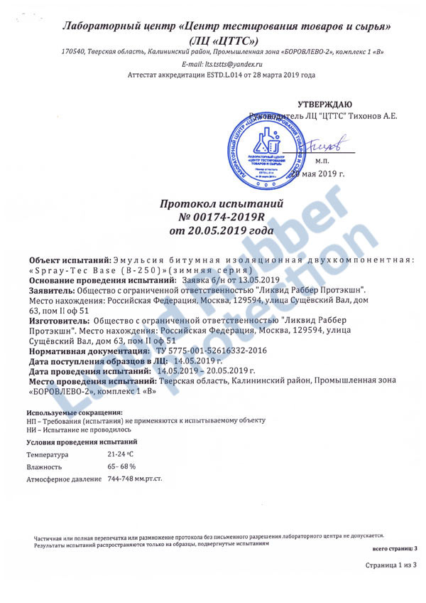 Протокол испытаний